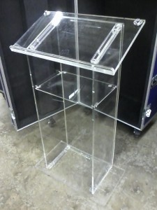 Acrylic Podium with Shelf