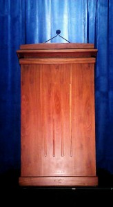 Oak wood podium
